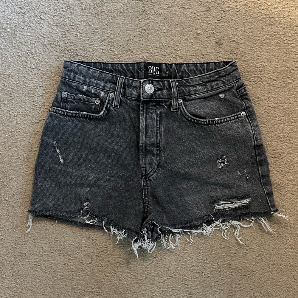 Urban Outfitters grey distressed denim shorts